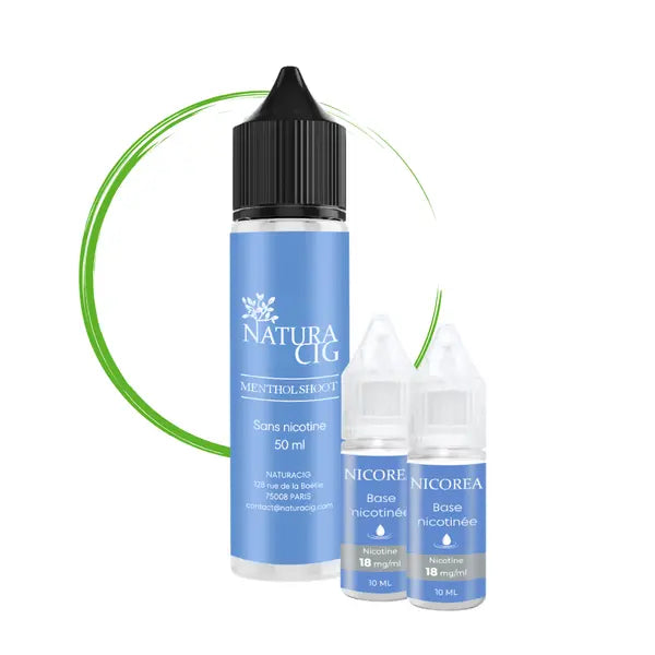 E-liquide Menthol Shoot 50 ml avec deux boosters de nicotine – 5 mg/ml