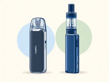 Illustration d’un pod compact et d’un kit avec clearomiseur